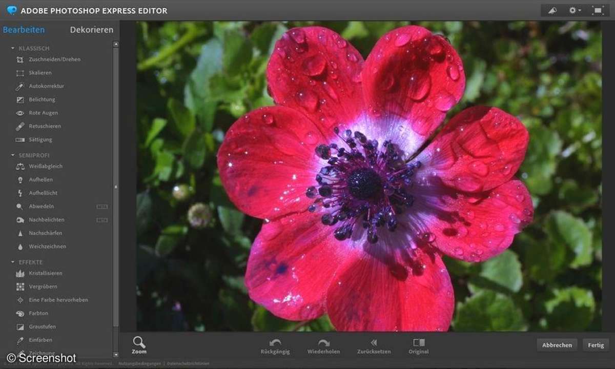 Adobe Photoshop Express Editor