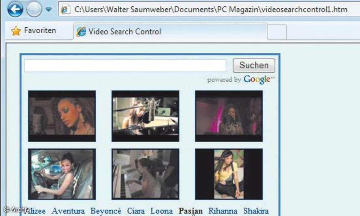 Youtube-Widgets programmieren in Bildern