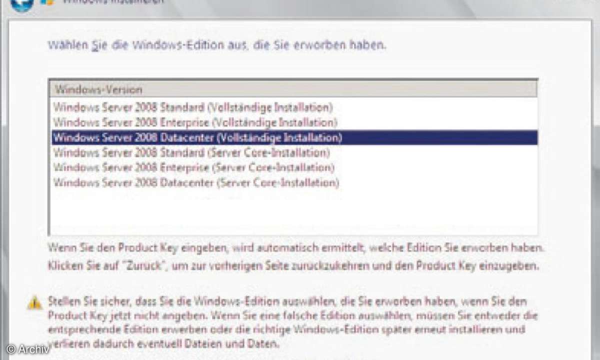 Software Windows Server 2008: Server 2008 als Desktop-System