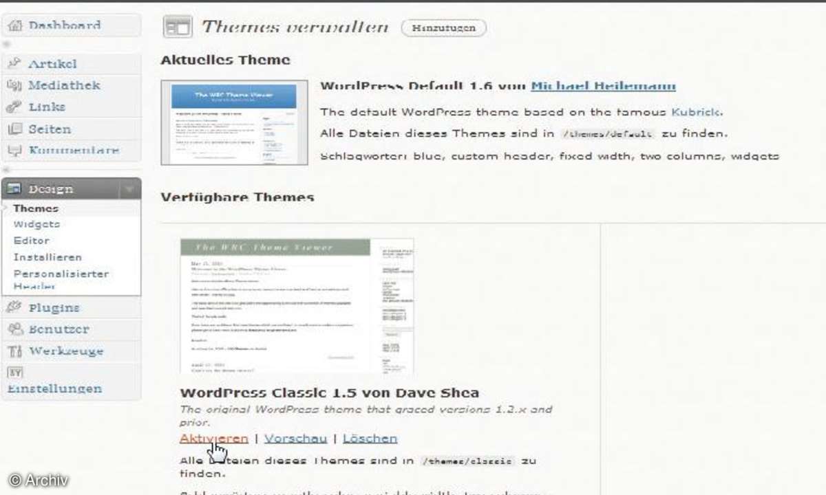 Die Wordpress-Installation in Bildern
