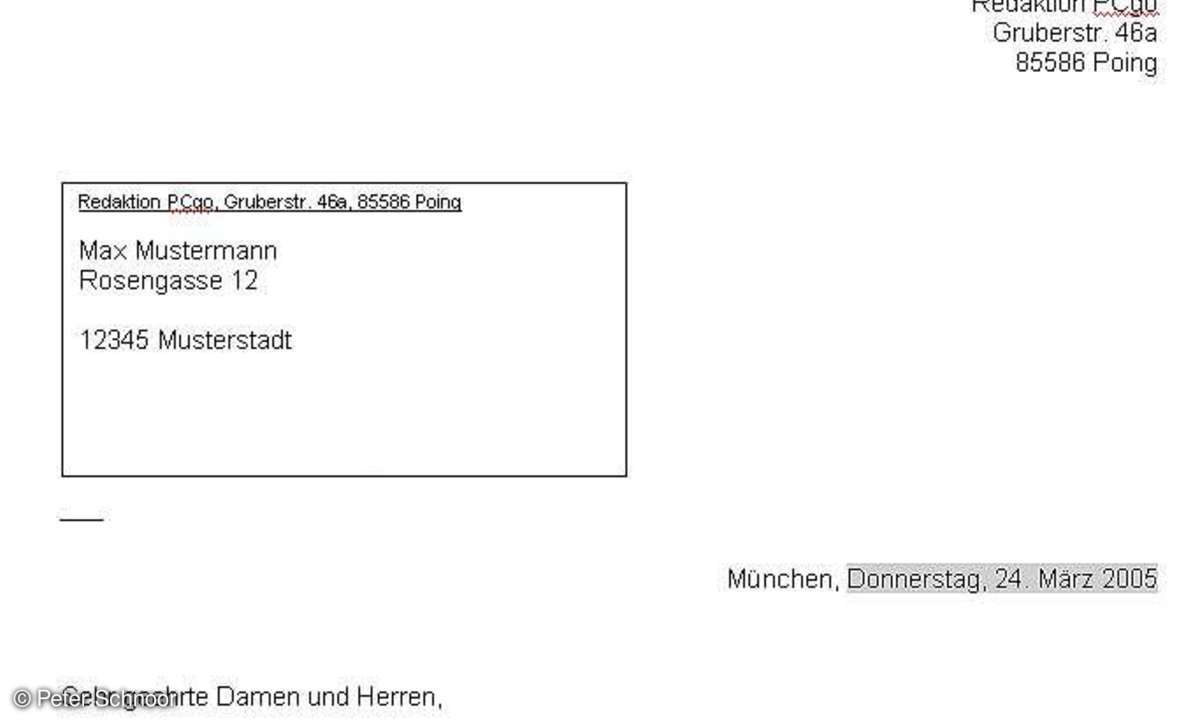 Geschäftsbriefe mit Word