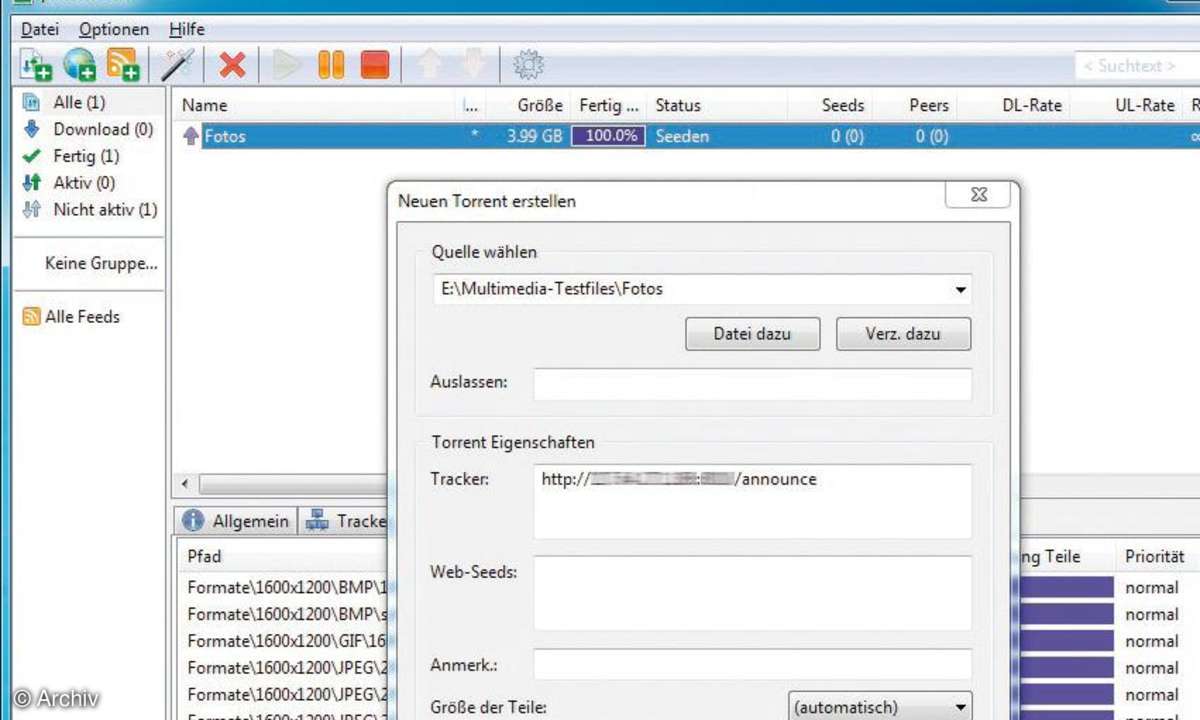 μTorrent und DeltaCopy in Bildern