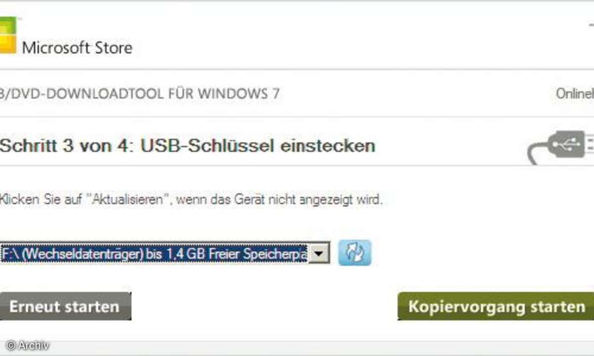 Windows 7 vom USB-Stick installieren in Bildern