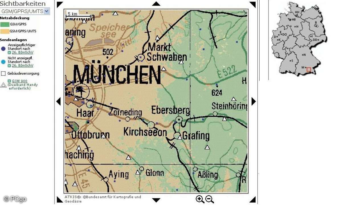 Übersicht Empfangsstärke
