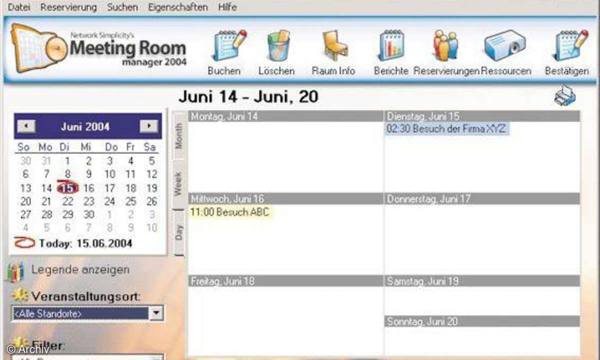 Raumverwaltung: Meeting Room Manager 2004 SE