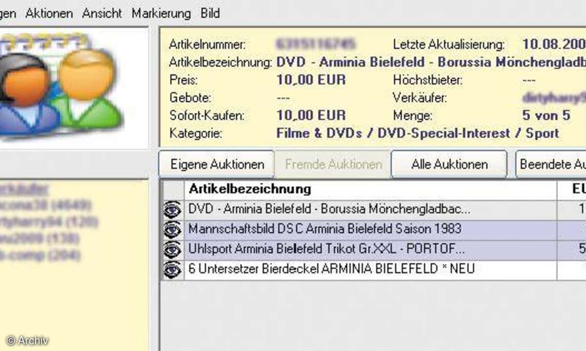 Auktionen verwalten