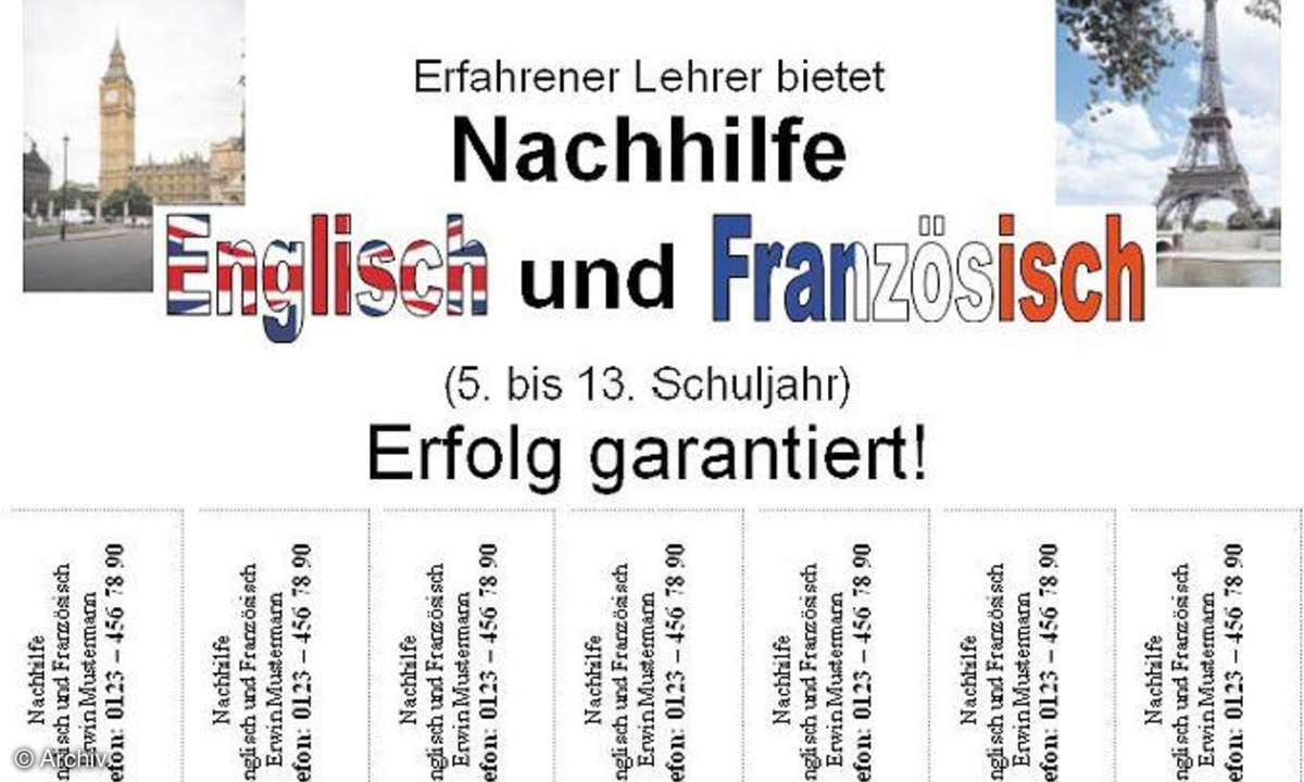 Adressen zum Mitnehmen