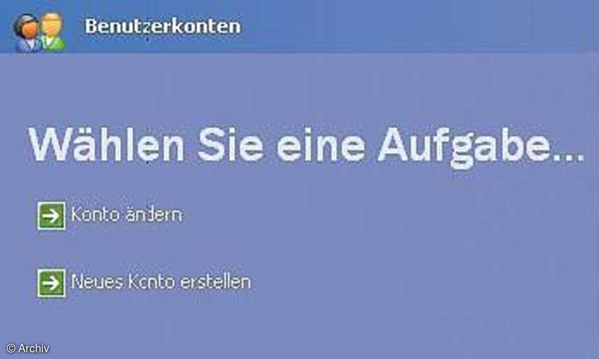 Sichere Benutzerkonten unter Windows XP