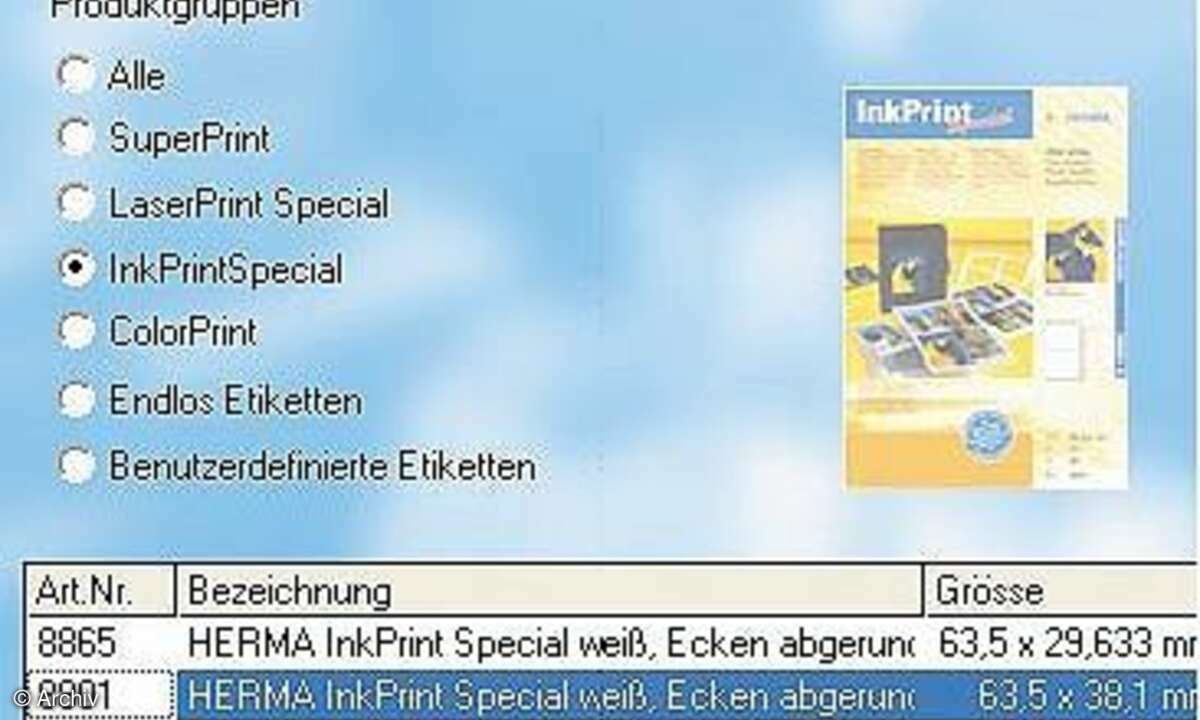Etiketten in Word