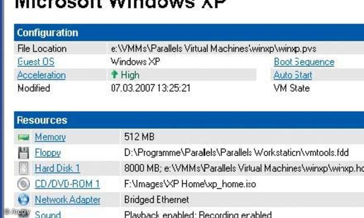 Betriebssystem-Virtualisierung unter Windows