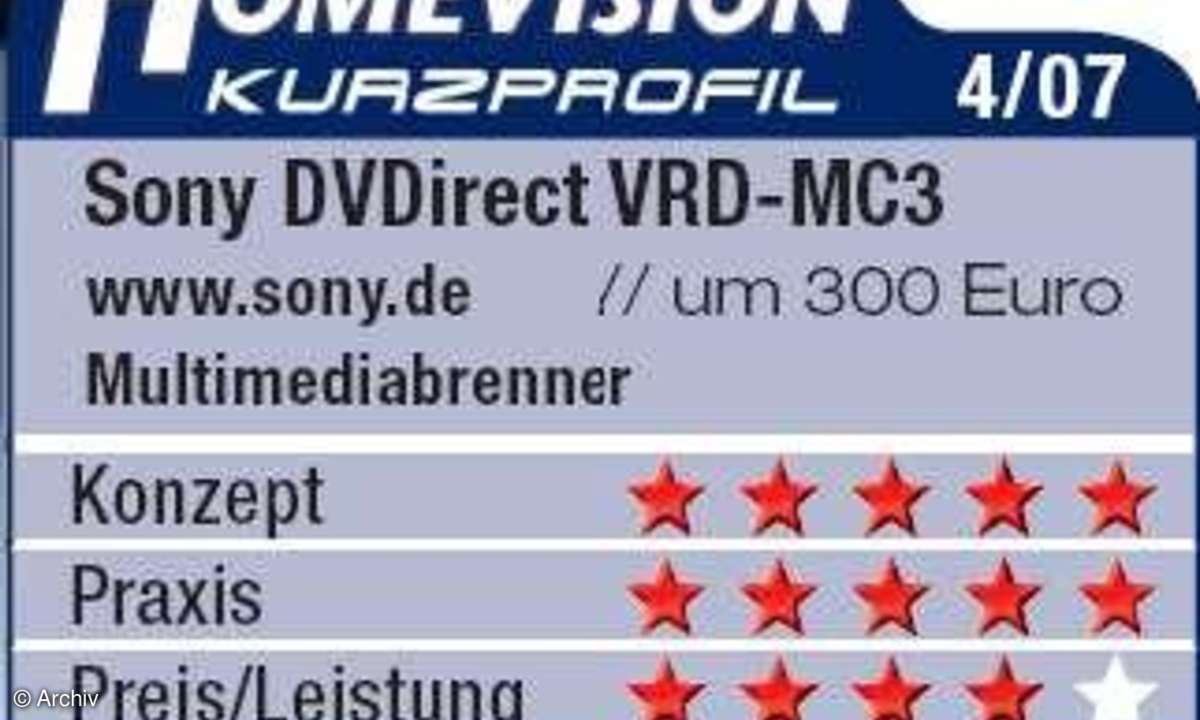 Multimediabrenner: Sony DVDirect VRD-MC3