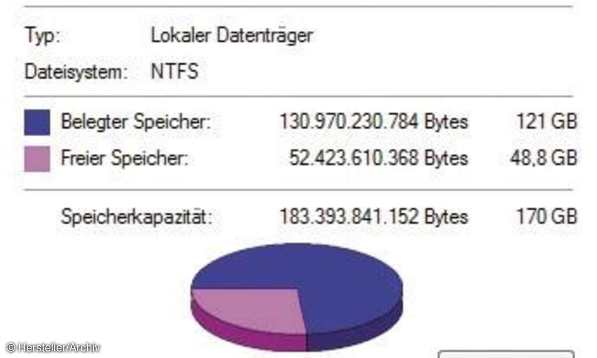 Screenshot Lokaler Datenträger Windows