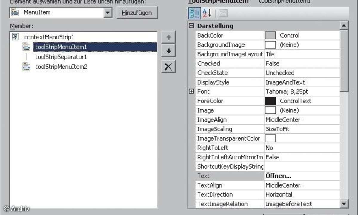 Taskleisten-Tools mit Visual C# Express