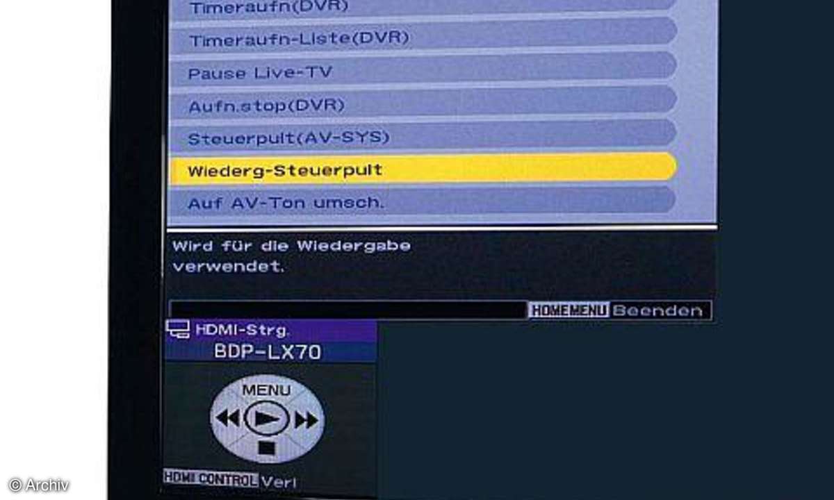 Komplettsteuerung über die Fernbedienung