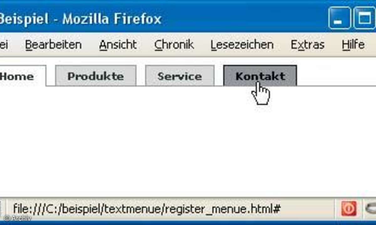 Pflegeleichte Textmenüs