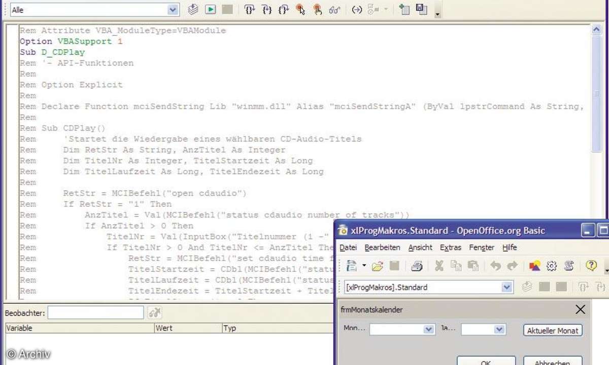 VBA-Makros in OpenOffice.org