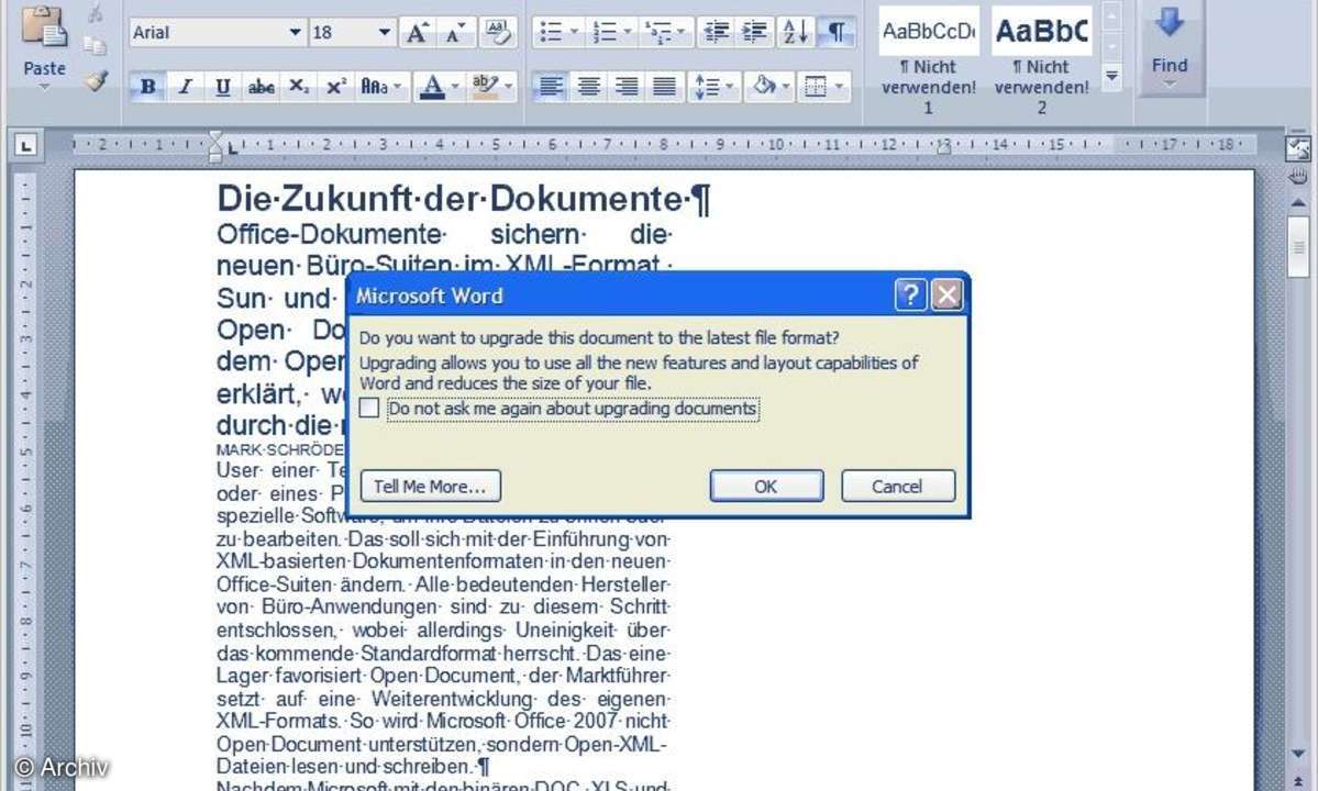 Office-Dokumente für die Ewigkeit