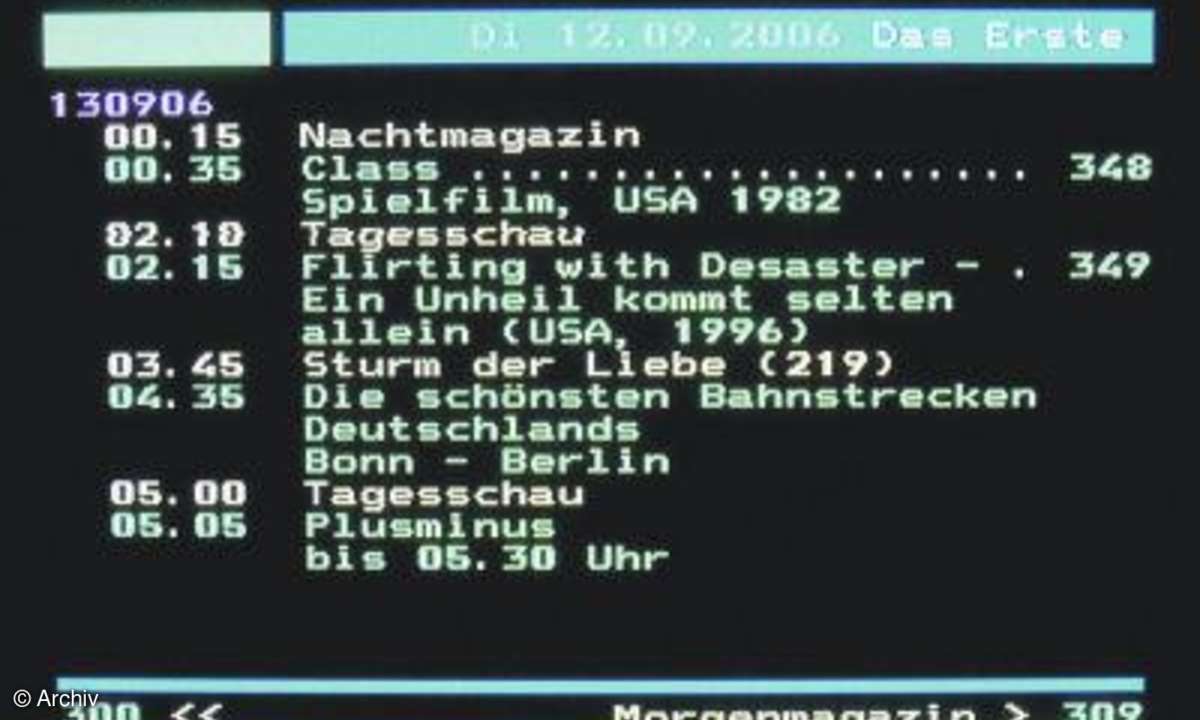 Praxis: EPG - Elektronische Programmführer