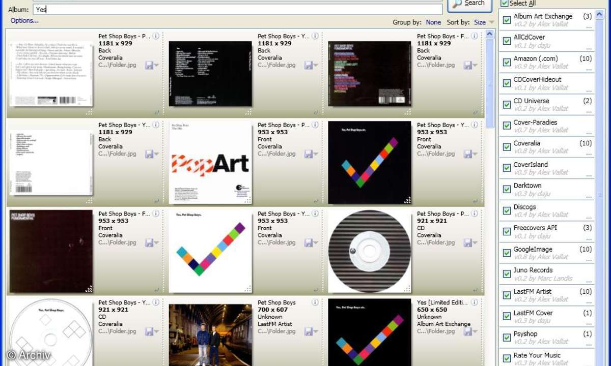 Album Art Download XUI hilft bei der Coversuche im Web.
