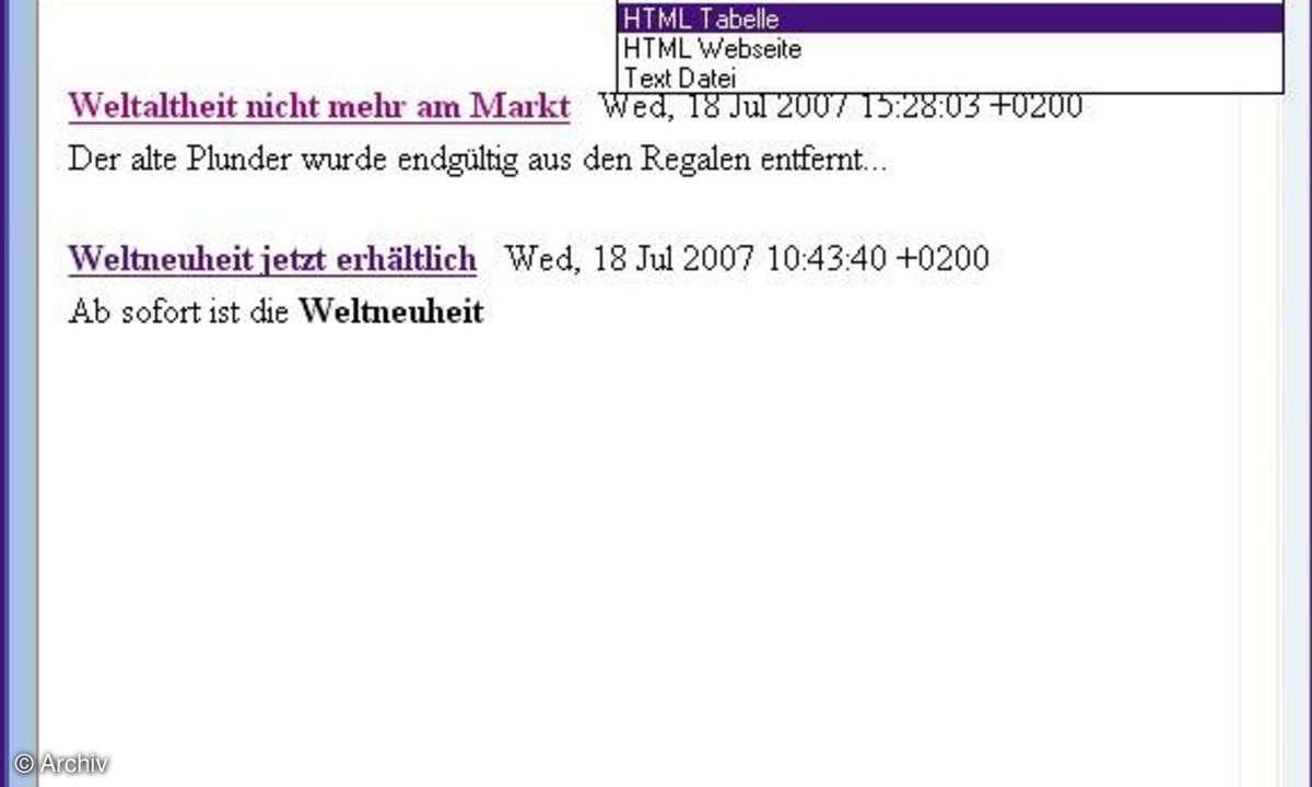 Website 2.0: Kostenloses RSS-Feed