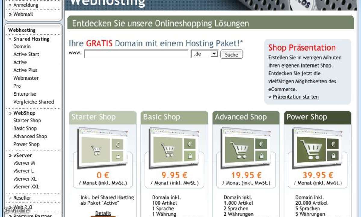 E-Commerce: Mietshops