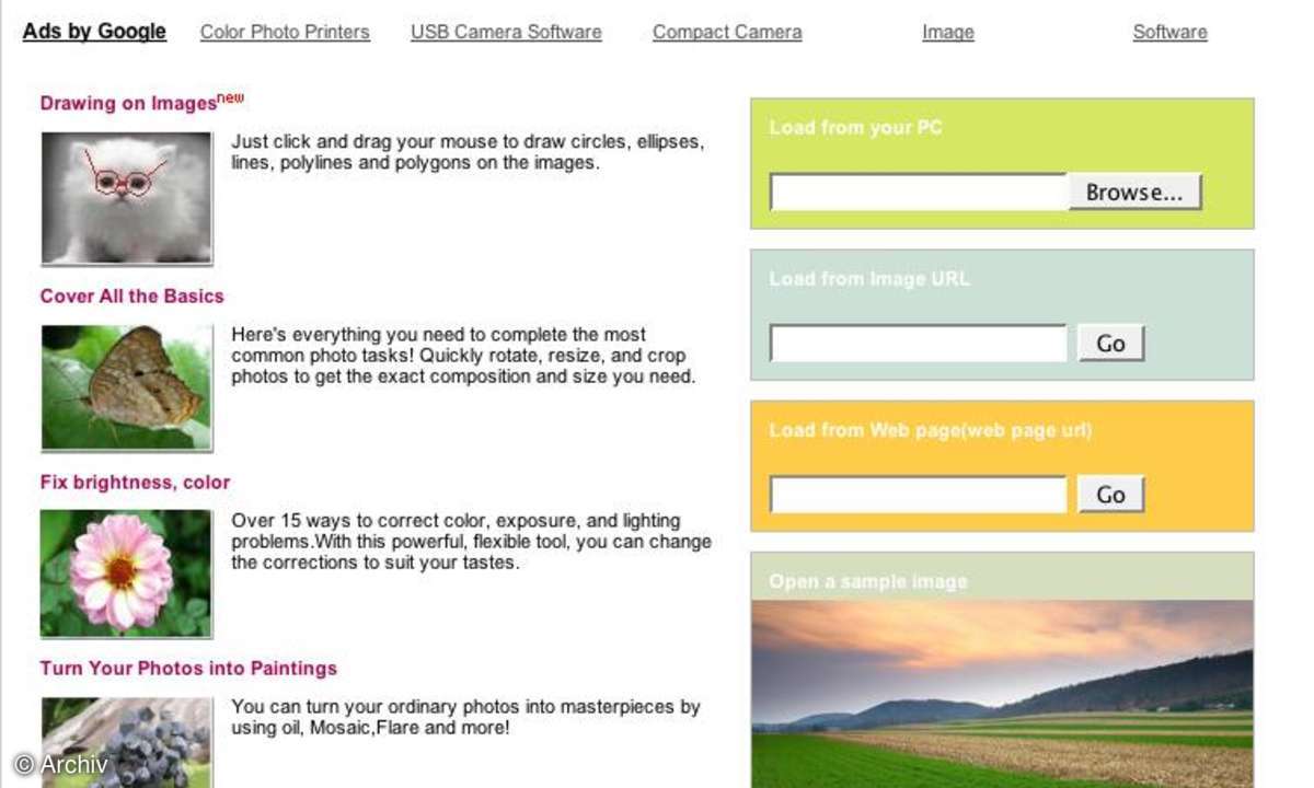 Cellsea: Bildbearbeitung online