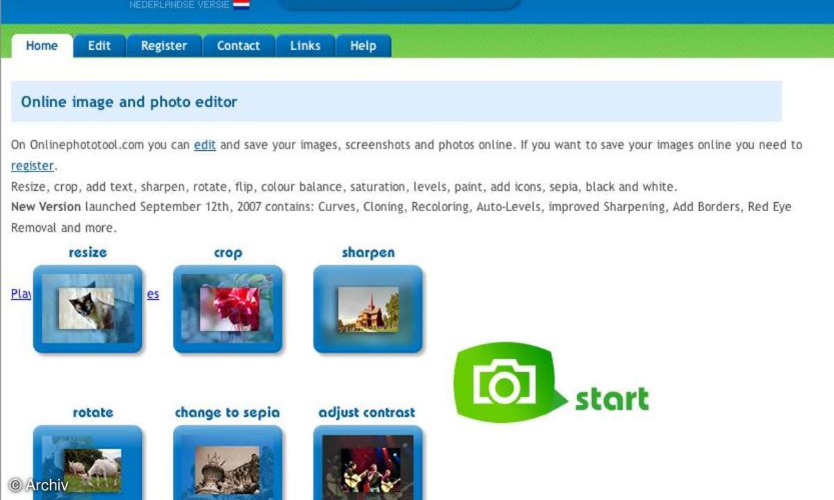 Online Phototool: Bildbearbeitung online