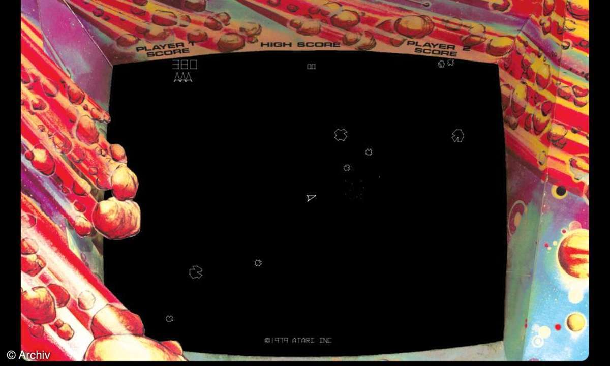 Asteroids mit Rahmen