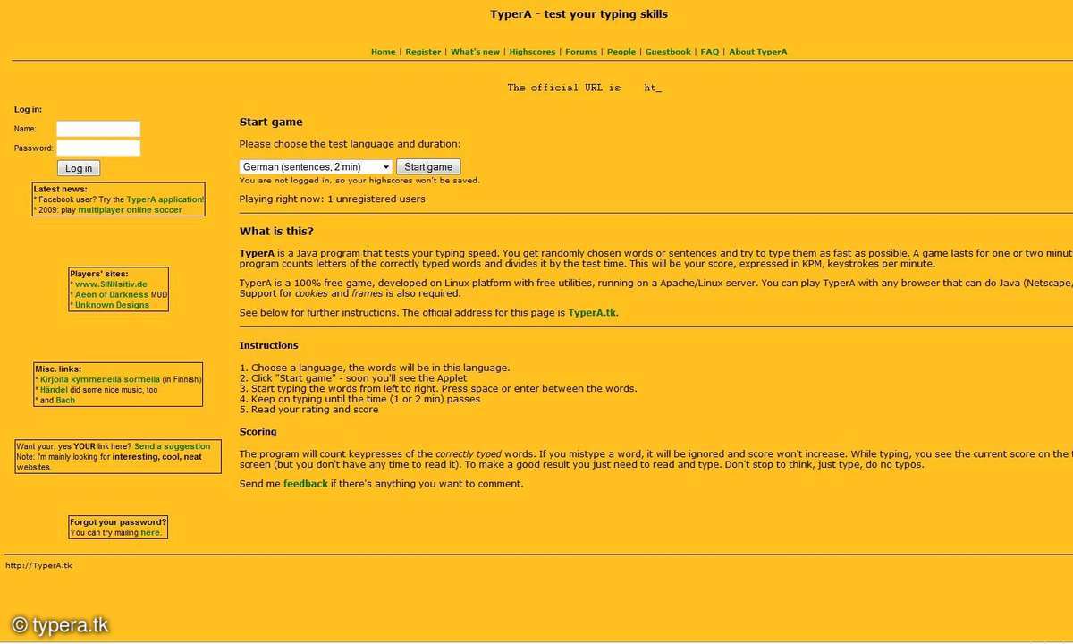 website,internet,tippen