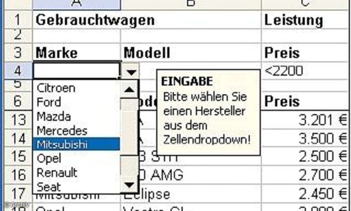 So wird Excel zur Datenbank