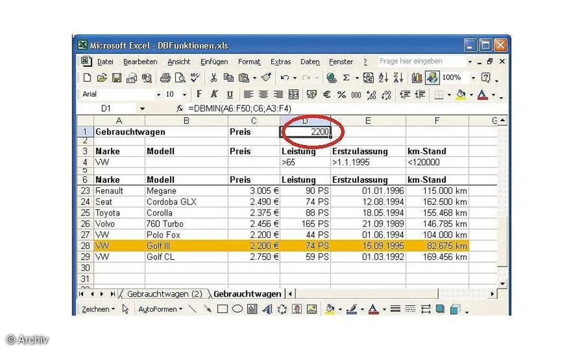 So wird Excel zur Datenbank