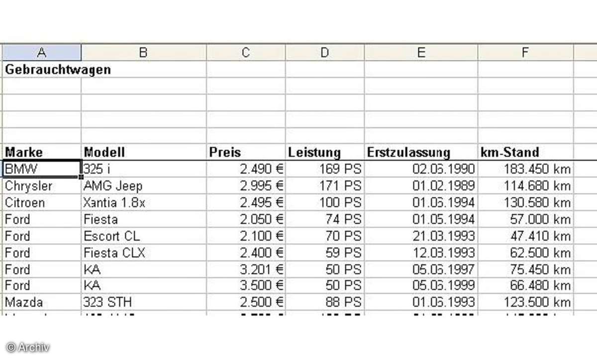 So wird Excel zur Datenbank