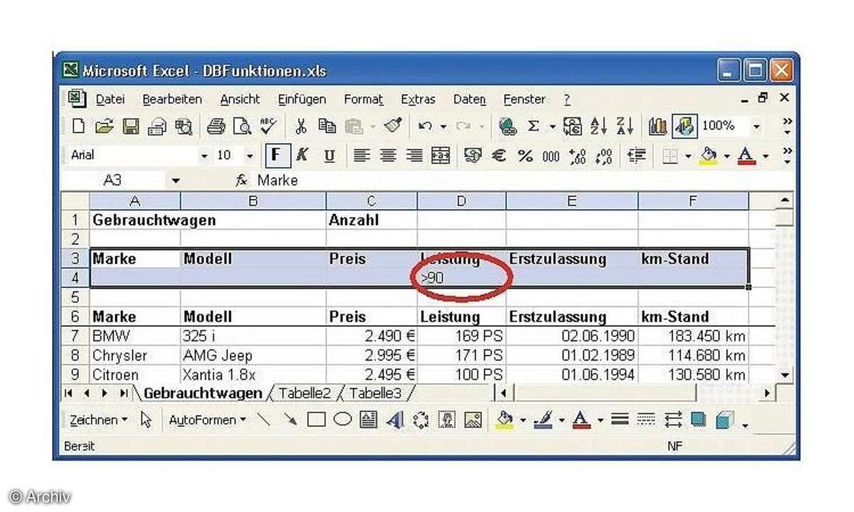 So wird Excel zur Datenbank