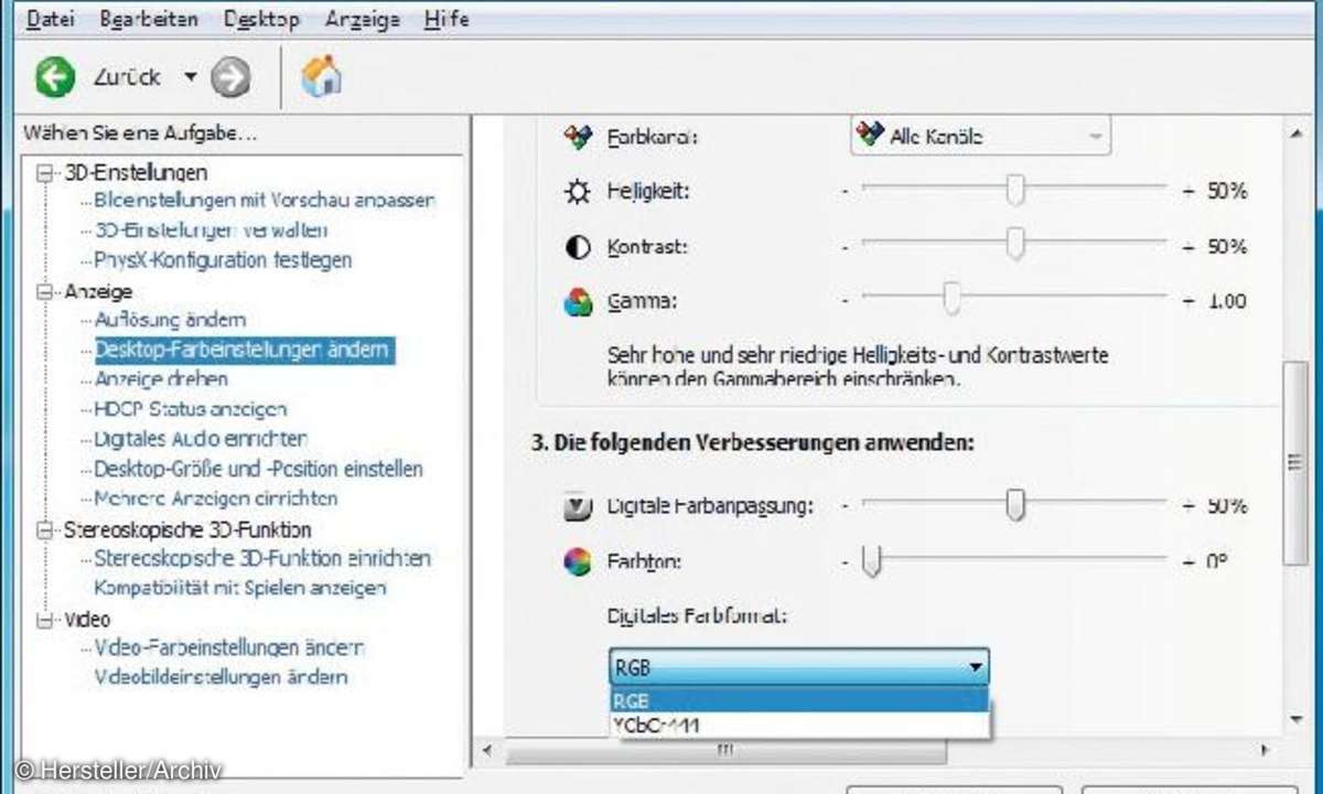 Grafikkartentreiber software, tools, YCbCr