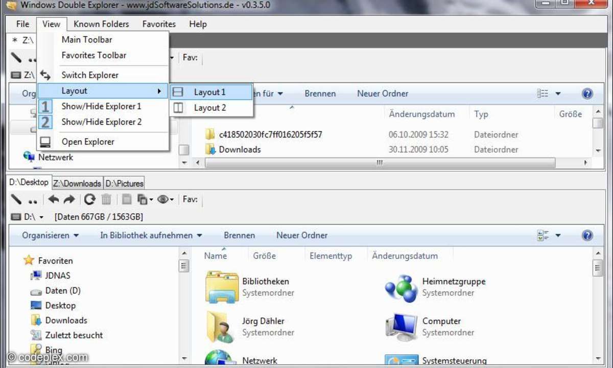 Windows Double Explorer