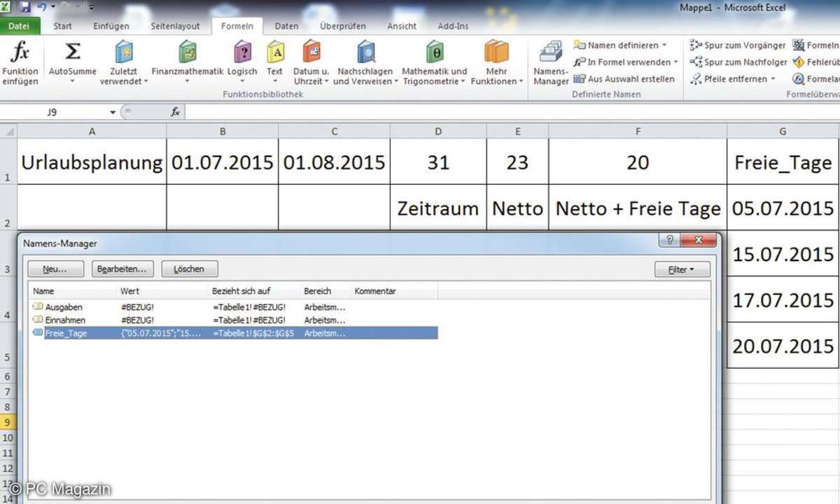 Excel - Nettoarbeitstage