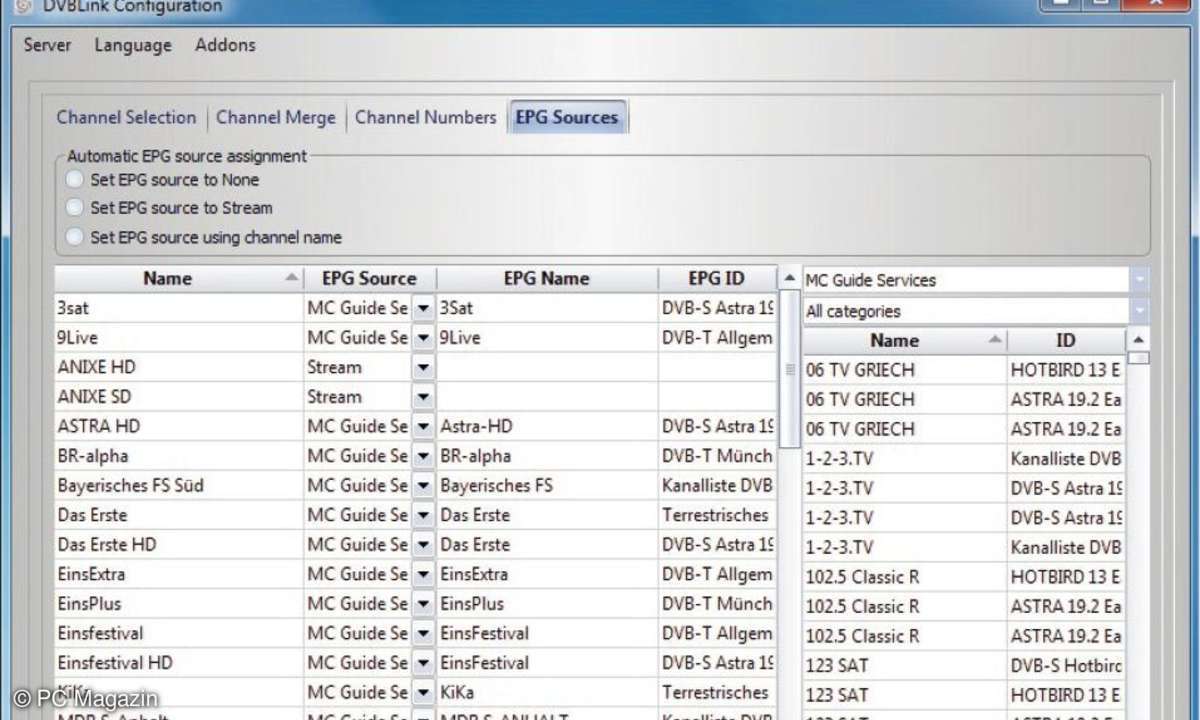 dvblink, tvsource