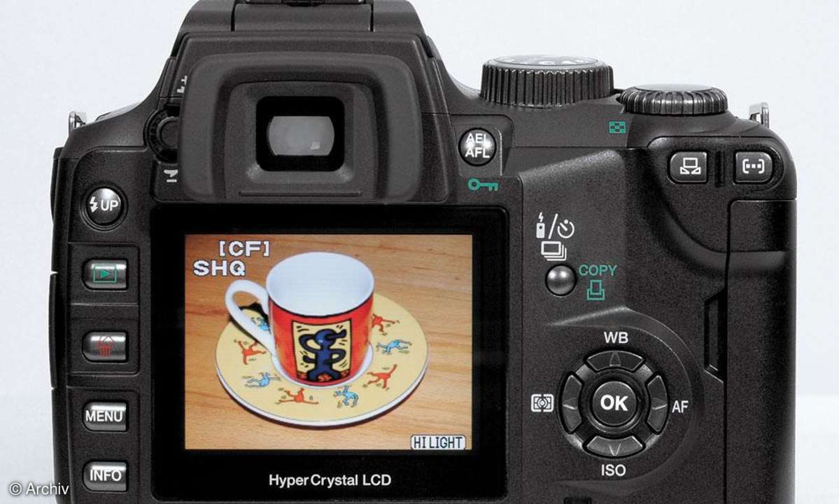 Olympus E-500 Rückseite/Display