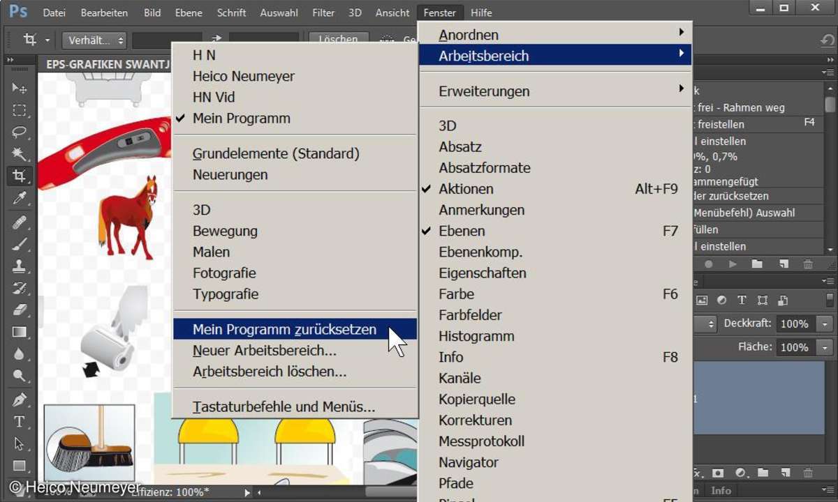 Aufgeräumt mit Arbeitsbereich