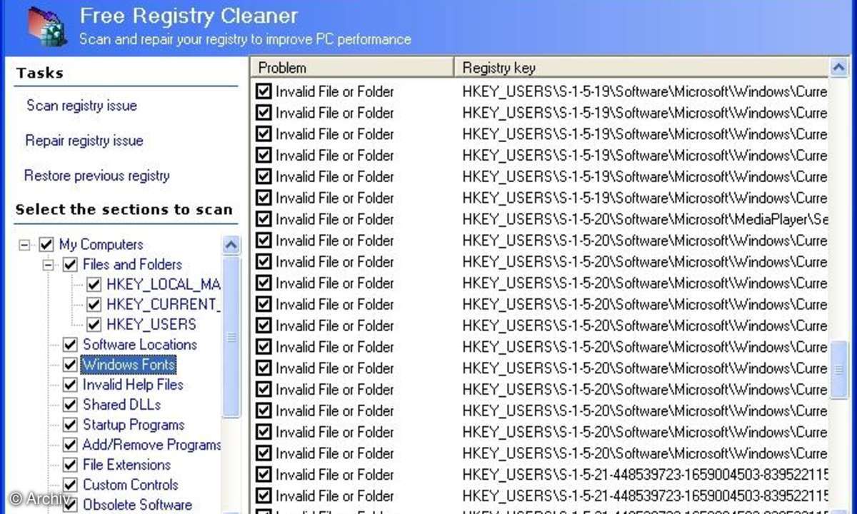 Eusing Free Registry Cleaner