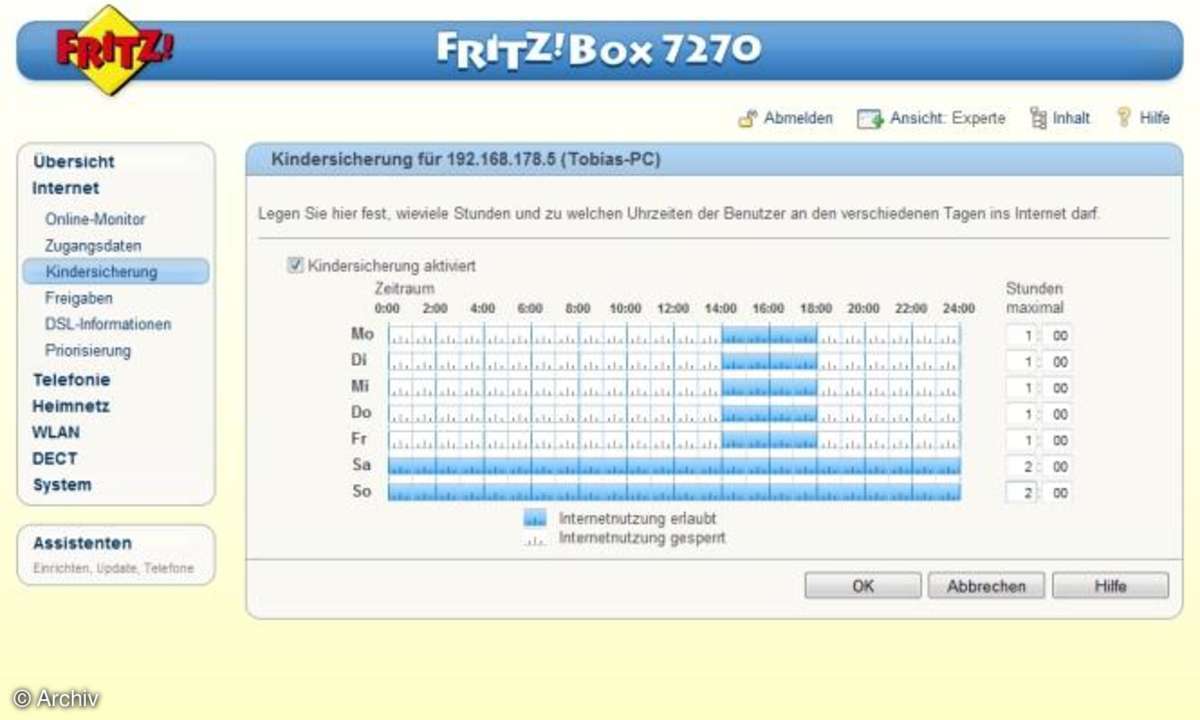 AVM Fritz!Box 7270 - Kindersicherung