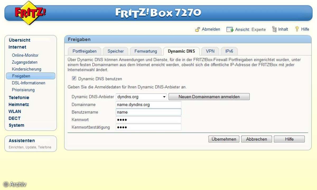 AVM Fritz!Box 7270 - Dynamic DNS