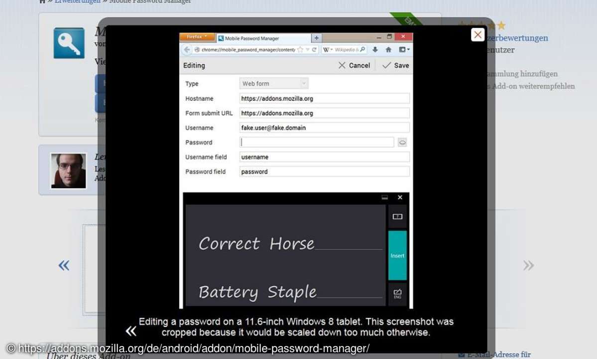 Mobile Password Manager Screenshot