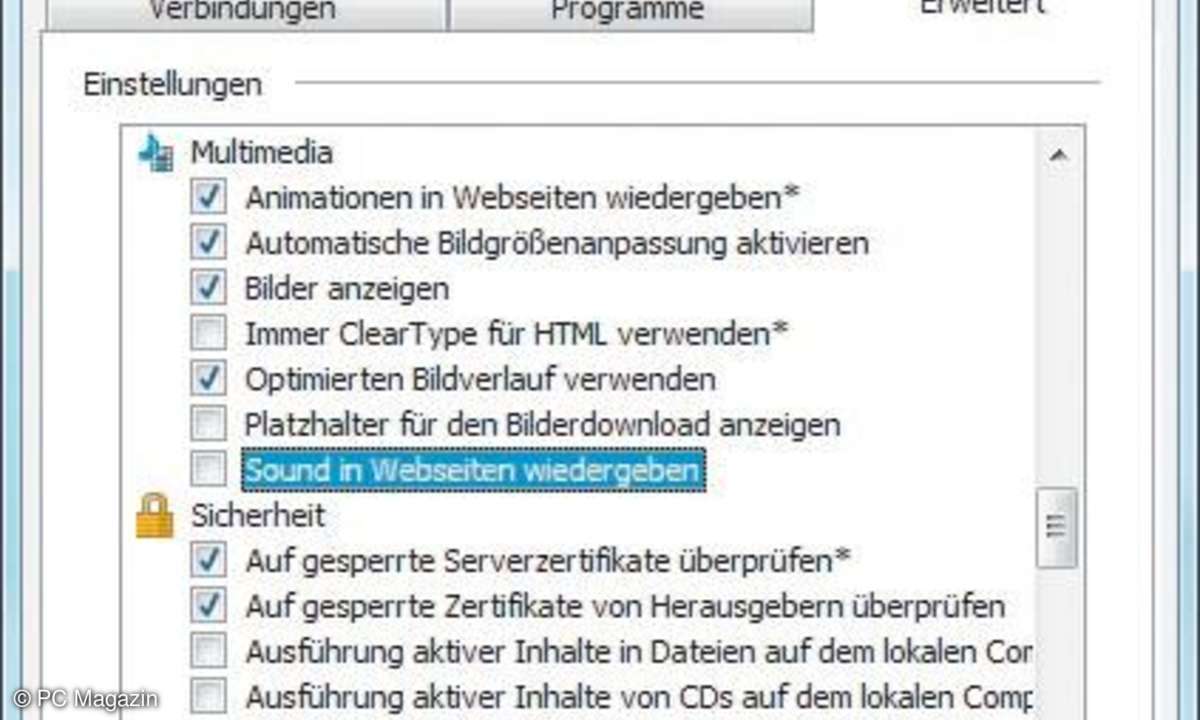 Nicht jedermanns Sache: das automatische Abspielen von Sounds durch Webseiten.