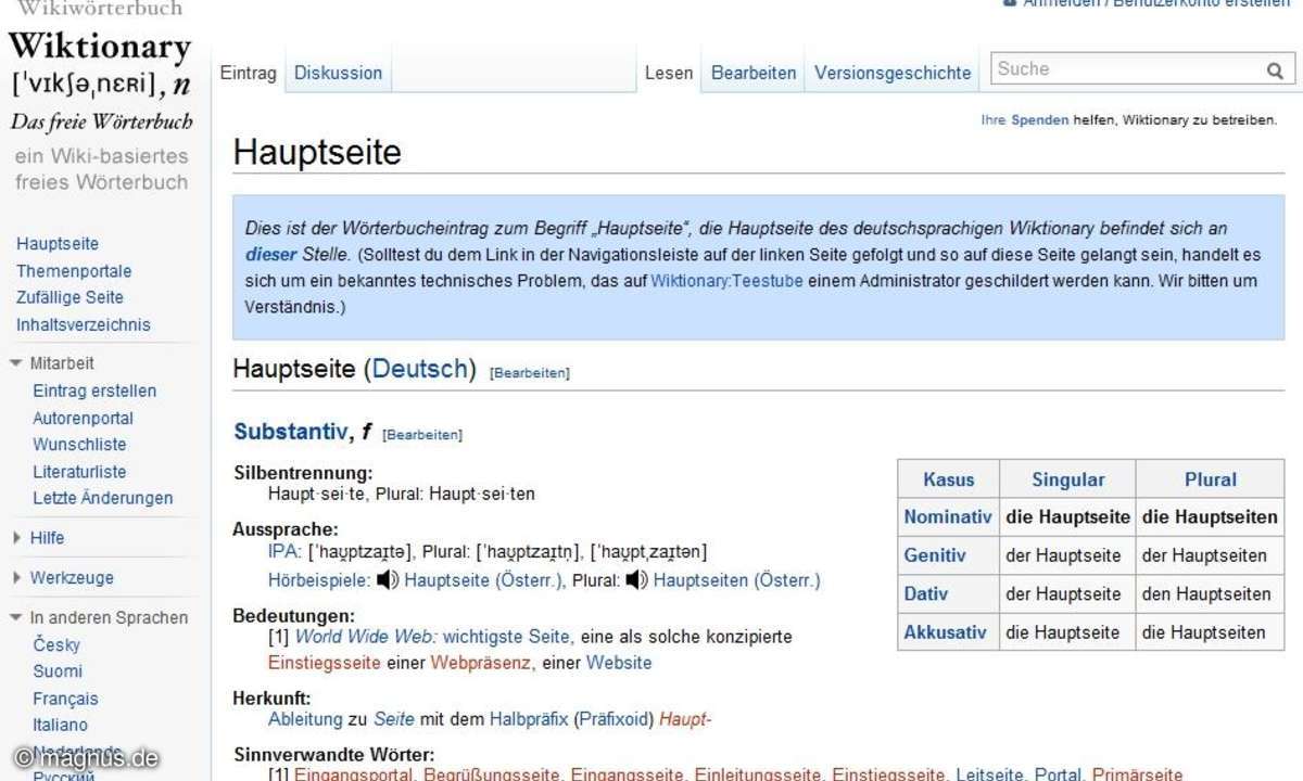 Wörterbuch: Wiktionary