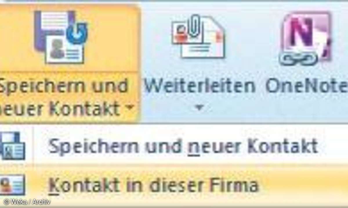 Outlook 2010, Firmenkontakt