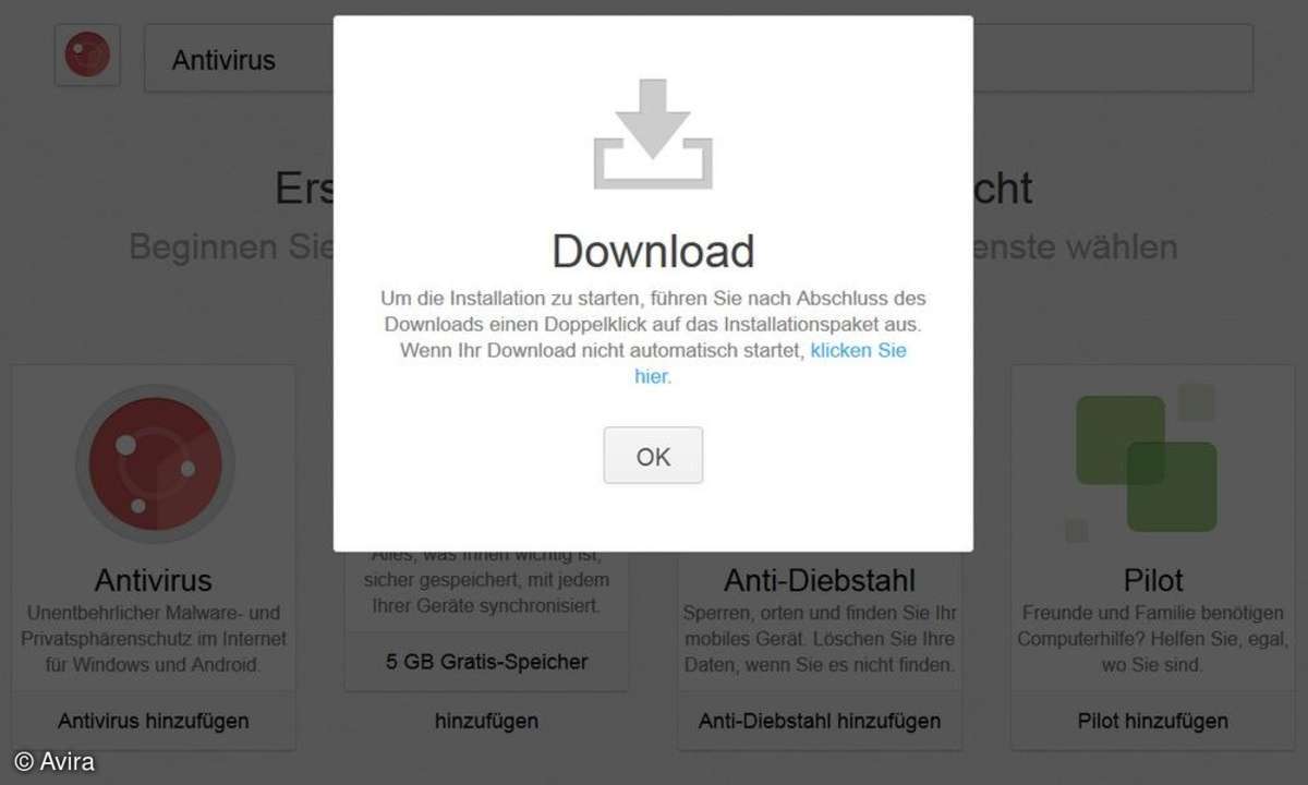 Screenshot Avira Online Essentials Download Setup-Datei