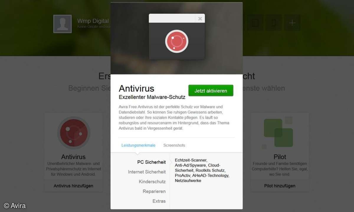 Screenshot Avira Online Essentials Antivirus