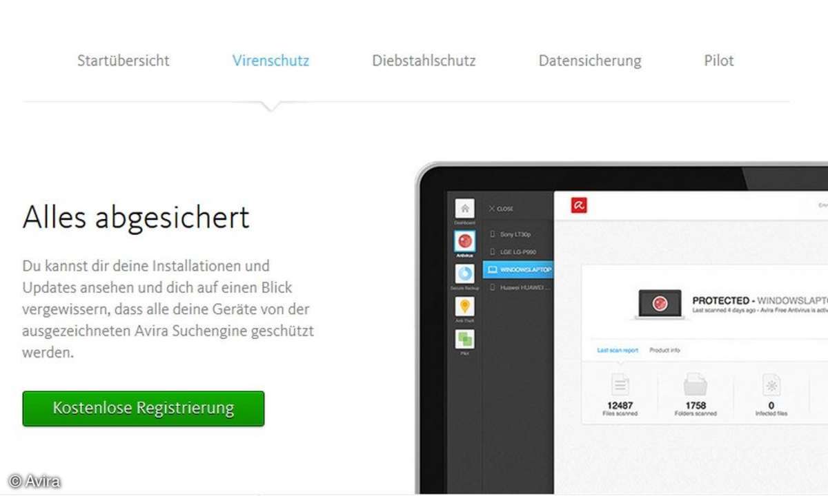 Screenshot Avira Online Essentials Antivirus