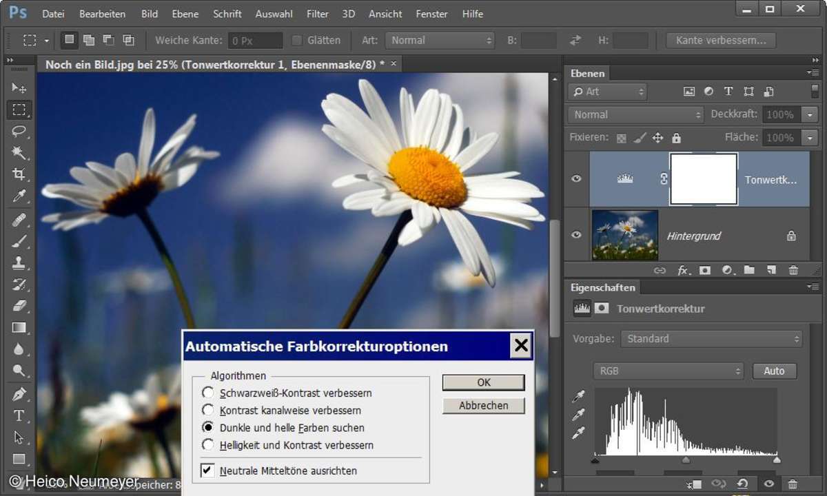 Kontrastautomatik bequem testen (auch Elements)
